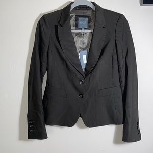 Luxe The Limited Dark Brown W/ Pinstripes Blazer. Size 0